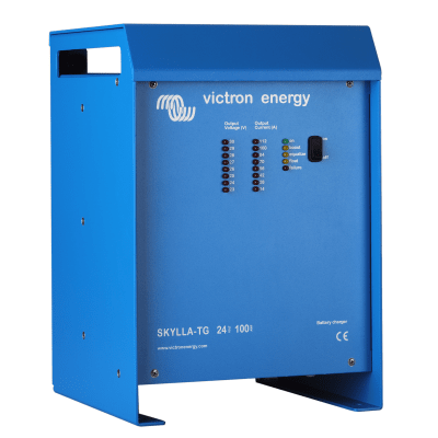 Skylla-TG 24/100 / Cargador de Baterías para Ambientes Marinos 24 V, 100 A / Bancos de 500 a 1000 Ah