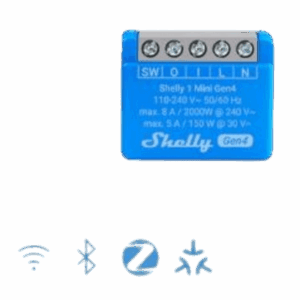 Mini Interruptor inteligente con Wi-Fi 2.4 / contacto seco /1 canal 8A, 110 – 240V / compatible con asistentes de voz