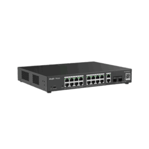 Switch L2 Administrable PoE con 16 puertos Gigabit PoE 802.3af/at + 2 SFP para fibra 1Gb, gestión gratuita desde la nube, 240w