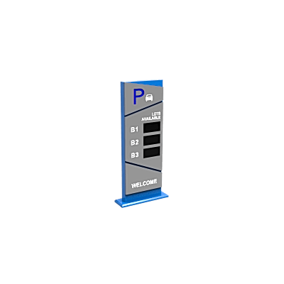 Pantalla Principal de Guía de Estacionamiento / 3 Módulos / Mensaje de Bienvenida / Uso con Aplicación de Guía de Estacionamiento