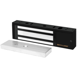 Chapa Magnética 1200 Lbs / En Color Negro / Con Sensor De Adherencia / Led De Estatus / Alimentación 12/24 Vdc Ajustable / Libre de Magnetismo Residual