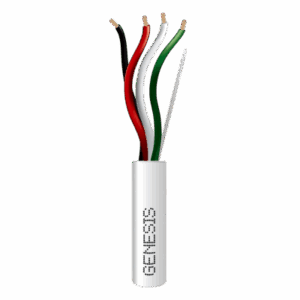 Bobina de 152 Metros (500 Pies) de Cable / 4 x 16 AWG / Cable Audacious / Riser / Libre de Oxígeno / Color Blanco / Aplicaciones de Alarmas de Intrusión y Automatización