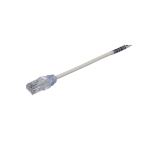 Cable de Parcheo TX6, UTP Cat6, Diámetro Reducido (28AWG), Color Blanco, 20 cm (7.87 pulgadas)