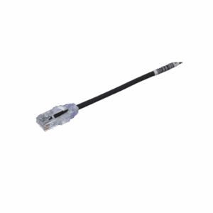 Cable de Parcheo TX6, UTP Cat6, Diámetro Reducido (28AWG), Color Negro, 20 cm (7.87 pulgadas)