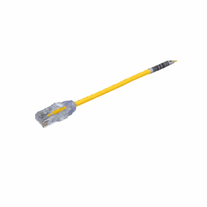 Cable de Parcheo TX6, UTP Cat6, Diámetro Reducido (28AWG), Color Amarillo, 20 cm (7.87 pulgadas)