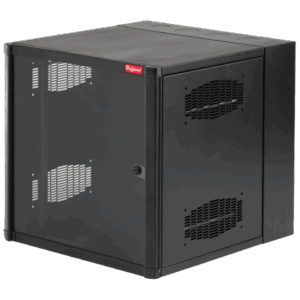 Gabinete AccessPlus de 12 UR Montaje en Pared de 19in, Rieles Numerados y Roscados #10-32, Puerta con Ventana de Seguridad, 600 mm de Ancho, 762 mm de Profundidad, 12 UR, Color Negro