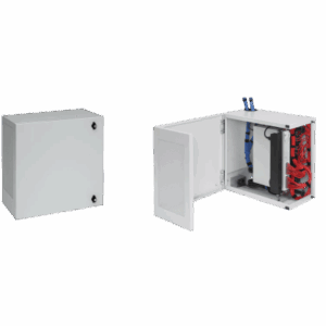 Gabinete de Montaje en Pared L-Box, 914 x 610 x 313 mm, de Acero, 6 UR, Color gris