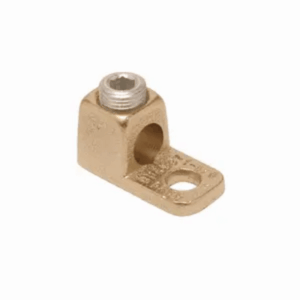 Conector de Cobre con tornillo de fijación para cable calibre 14 – 4 AWG y Tornillo de 1/4″.