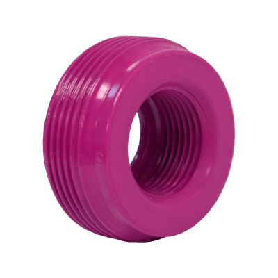 Reducción Bushing Aluminio de 2″ a 1 1/4″ / Con Recubrimiento de Uretano Purpura.