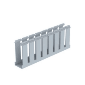 Canaleta Ranurada de PVC sin Tapa, Tipo G, 1.25 in de Ancho, 3.12 in de Alto y 1800 mm de Largo, Color Gris