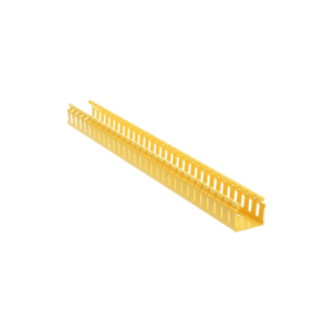 Canaleta Ranurada de PVC sin Tapa, Tipo H (Tapa Abisagrada), 2 in de Ancho, 2 in de Alto y 3048 mm de Largo, Color Amarillo