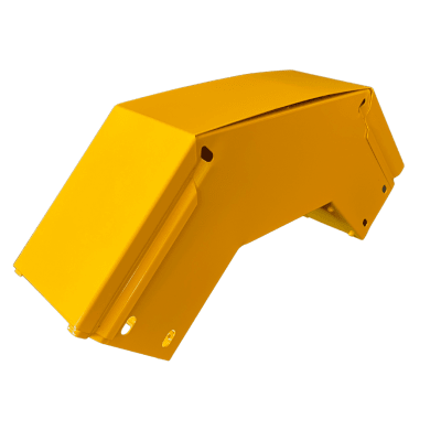 CHFIBER CURVA VERTICAL EXTERIOR A 90° DE ALUMINIO PERALTE 4″ ANCHO 4″ RADIO 8″ CON RECUBRIMIENTO EN PINTURA EPÓXICA, INCLUYE TAPA , UN PAR DE COPLES Y TORNILLERÍA.