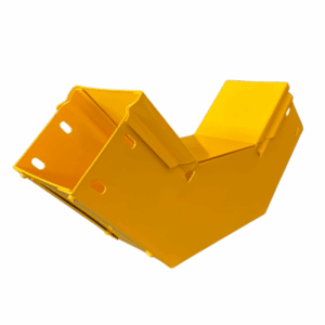 CHFIBER CURVA VERTICAL INTERIOR A 90° DE ALUMINIO PERALTE 4″ ANCHO 4″ RADIO 8″ CON RECUBRIMIENTO EN PINTURA EPÓXICA, INCLUYE TAPA , UN PAR DE COPLES Y TORNILLERÍA.