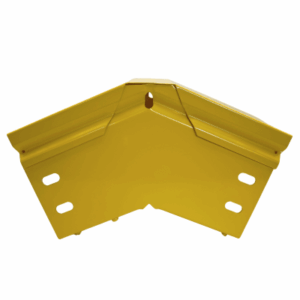 CHFIBER CURVA VERTICAL EXTERIOR A 45° DE ALUMINIO PERALTE 4″ ANCHO 4″ RADIO 8″ CON RECUBRIMIENTO EN PINTURA EPÓXICA, INCLUYE TAPA , UN PAR DE COPLES Y TORNILLERÍA.
