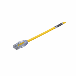 Cable de Parcheo UTP Cat6A, CM/LSZH, Diámetro Reducido (28AWG), Color Amarillo, 0.61 Metros (2 Pies)