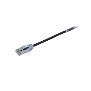 Cable de Parcheo UTP Cat6A, CM/LSZH, Diámetro Reducido (28AWG), Color Negro, 0.5 Metros (1.64 Pies)