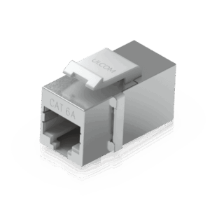 Keystone Coupler Cat6A Pass-Through para Cable Ethernet Preterminado, Instalación Snap-In en Patch Panel, Paquete con 12 Piezas