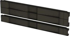 Tapa Ciega de Plástico de Instalación Rápida (Sin Herramientas / A Presión), para Rack de 19″ 1 UR Color Negro