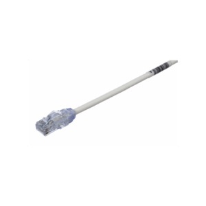 Cable de Parcheo UTP Cat6A, CM/LSZH, Diámetro Reducido (28AWG), Color Blanco, 0.5 Metros (1.64 Pies).