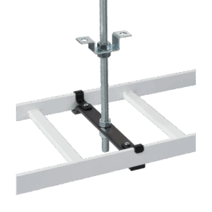 Kit de Soporte Central para escalerilla con Ajuste 12.00 pulgadas de Acero Color Negro / Incluye Varilla Roscada y Brackets / Para instalacion a Techo