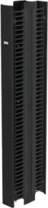 Administrador Vertical de Cables CableTek-EC, Doble Cara con Dedos Dobles, Acero 1.9 mm, Negro RAL 9005, 45U, Montaje Universal, Postes y Compuertas Incluidos