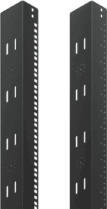 Ángulos de Rack 19, Acero Calibre 14/12, Orificios Cuadrados, Negro RAL 9005, Compatible 700x600mm, 11U, Incluye Par