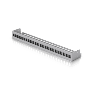 UACC Rack Patch Panel Blank 24 Puertos – Panel Patch Keystone 1U con Barra de Gestión de Cables y Estética Uniforme