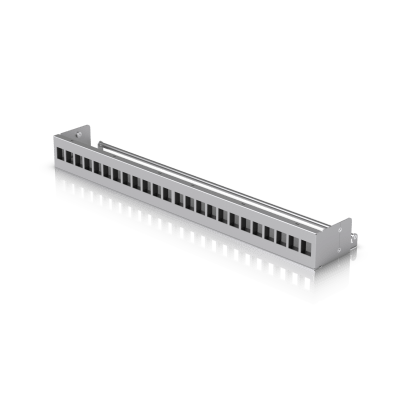 UACC Rack Patch Panel Blank 24 Puertos – Panel Patch Keystone 1U con Barra de Gestión de Cables y Estética Uniforme